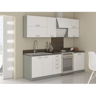 HARLOW, skříňka horní 80 G-72 2F, šedá / bílý lesk