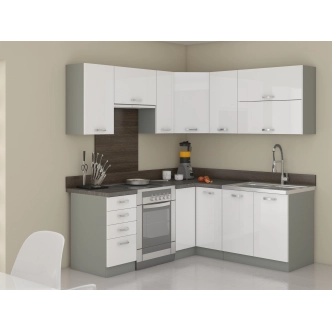 HARLOW, skříňka horní 80 G-72 2F, šedá / bílý lesk