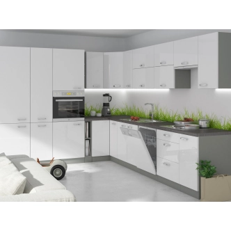 HARLOW, skříňka vysoká 40 DK-210 2F šedá / bílý lesk