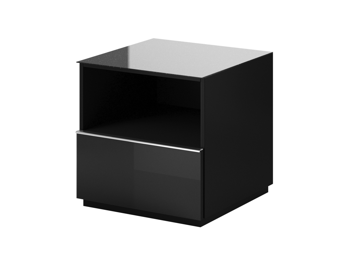 Levně DEJEON televizní stolek 1S, černá/černé sklo