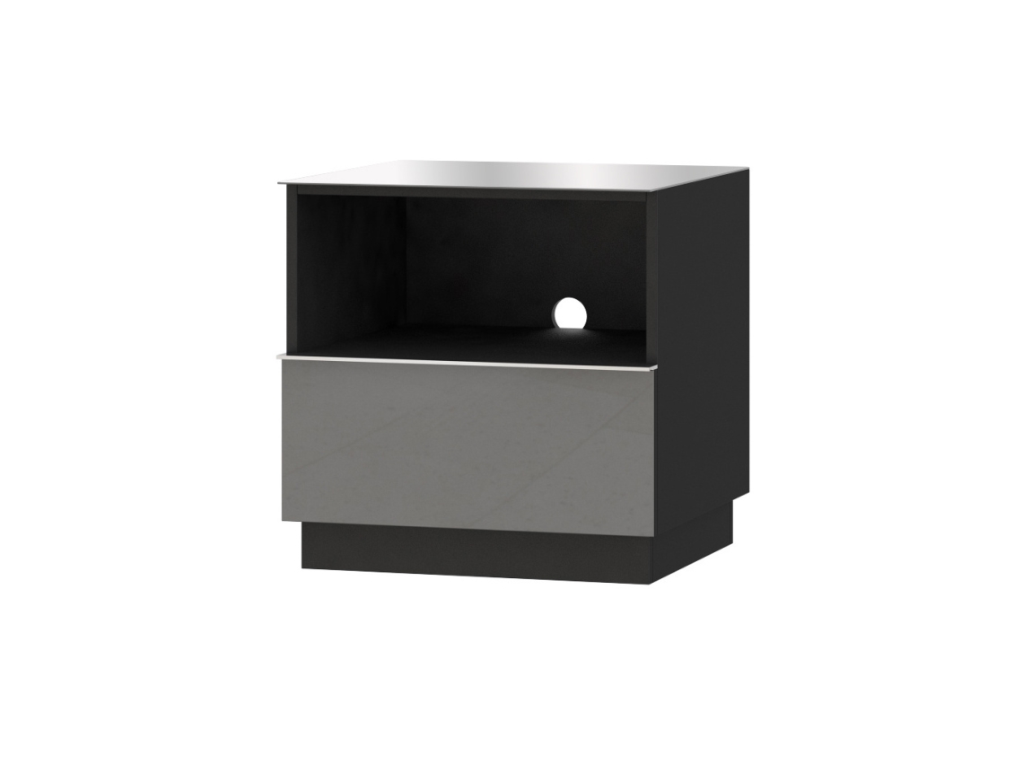 DEJEON televizní stolek 1S, černá/šedé sklo