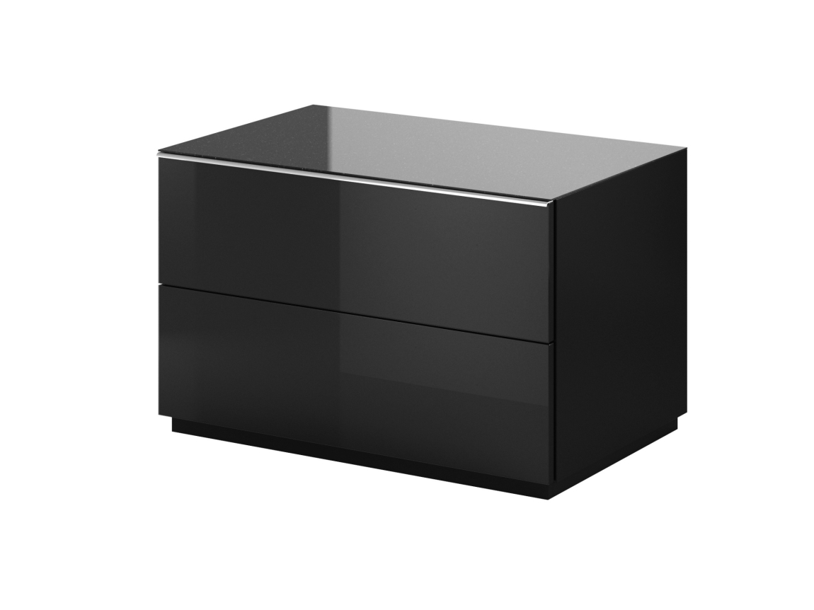 DEJEON televizní stolek malý 1V, černá/černé sklo