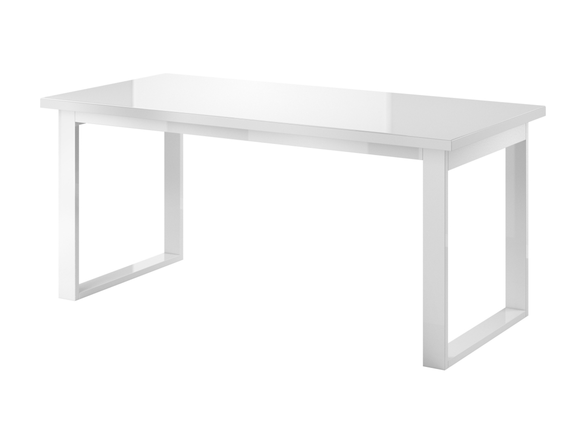 DEJEON rozkládací stůl, bílá/bílé sklo
