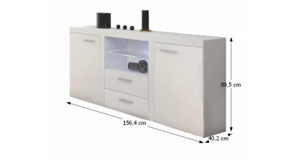 HEMSUT komoda 2-dveřová, 2-zásuvková, bílá