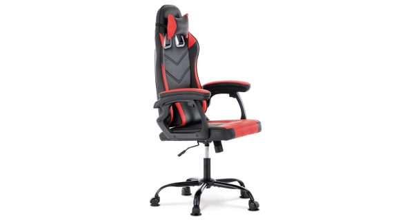 Herní křeslo CULRATA, červená a černá ekokůže