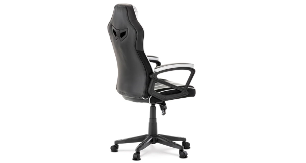 Herní křeslo GERIZIM, černá a stříbrná ekokůže/černá látka