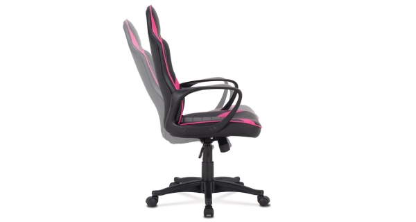 Herní křeslo SOKAR, černá a růžová ekokůže