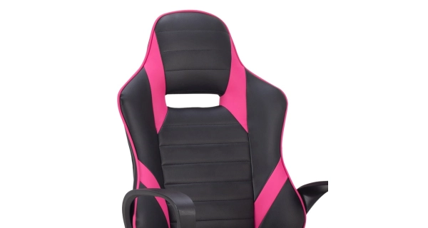 Herní křeslo SOKAR, černá a růžová ekokůže