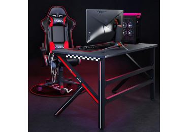 Herní stůl HOOKERI, černá/červená