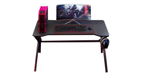 Herní stůl HOOKERI, černá/červená