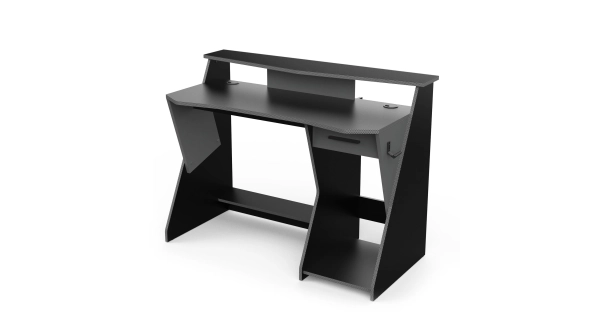 Herní stůl LUTHEUM, šedá/černá