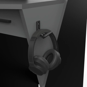 Herní stůl LUTHEUM, šedá/černá