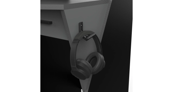 Herní stůl LUTHEUM, šedá/černá