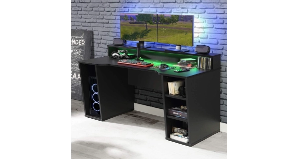 Herní stůl ROLWAL typ 1, černý mat, 5 let záruka