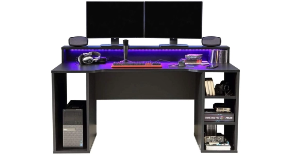 Herní stůl ROLWAL typ 1, černý mat, 5 let záruka