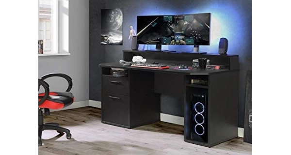 Herní stůl ROLWAL typ 3, černý mat, 5 let záruka