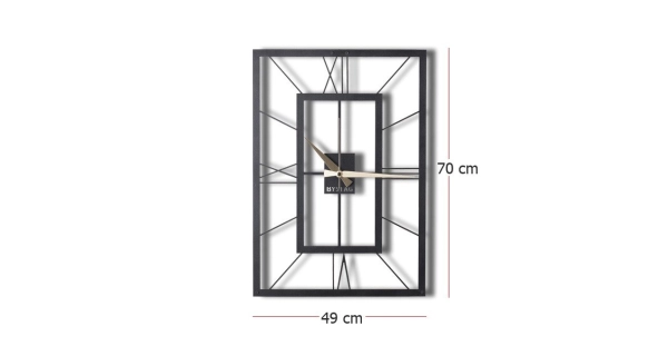 Hodiny NN01673 - 70 x 49 cm, černá