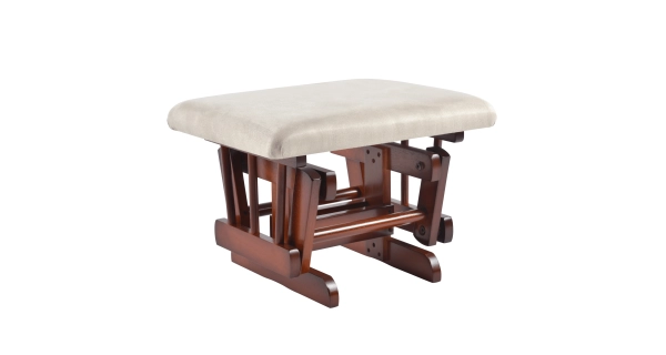 Houpací křeslo HELVER s podnožkou, ořech/béžová