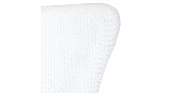 Houpací křeslo JERRIS, potah bílá látka, dřevěné nohy