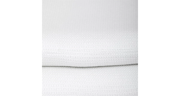 Houpací křeslo JERRIS, potah bílá látka, dřevěné nohy