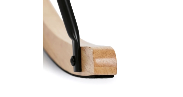 Houpací křeslo JERRIS, potah bílá látka, dřevěné nohy