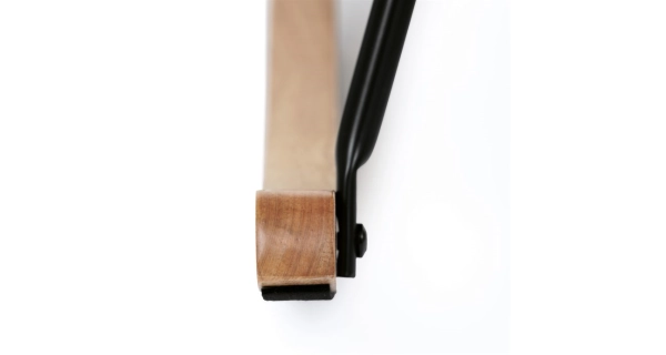 Houpací křeslo JERRIS, potah bílá látka, dřevěné nohy