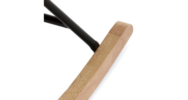 Houpací křeslo JERRIS, potah bílá látka, dřevěné nohy