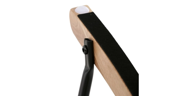 Houpací křeslo JERRIS, potah bílá látka, dřevěné nohy