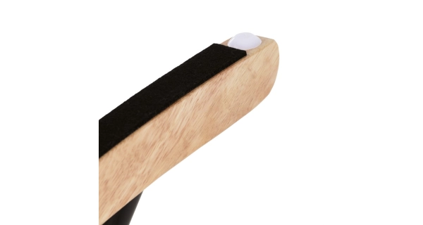 Houpací křeslo JERRIS, potah bílá látka, dřevěné nohy