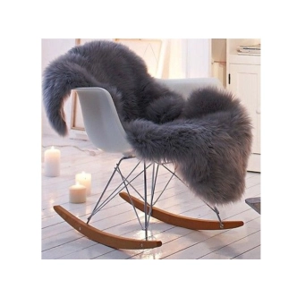 Houpací křeslo TOGIAN, bílý plast/buk