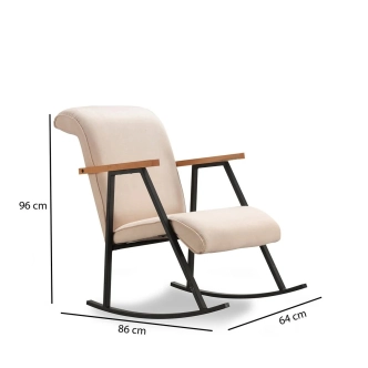 Houpací křeslo TREVEN, krémová