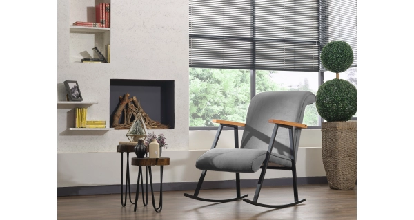 Houpací křeslo TREVEN, šedá