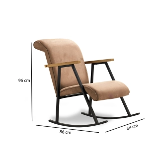 Houpací křeslo TREVEN, světle hnědá