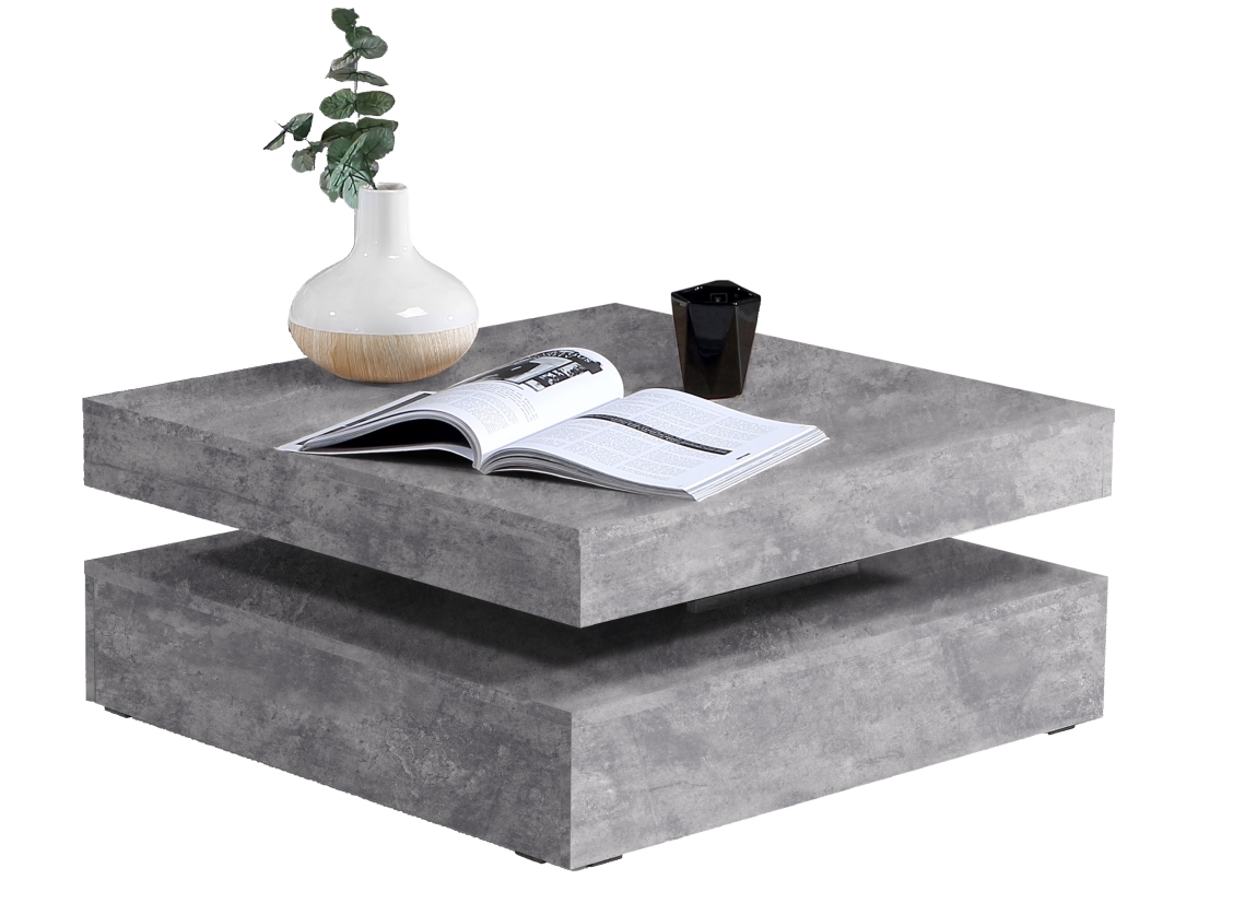 Levně Konferenční stolek ANAKIN, světle šedý beton Z EXPOZICE PRODEJNY, II. jakost