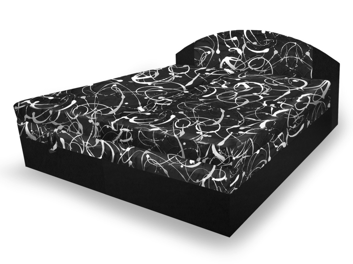 Polohovací čalouněná postel RUDY 180x200 cm, černá látka, Z EXPOZICE PRODEJNY, II. jakost