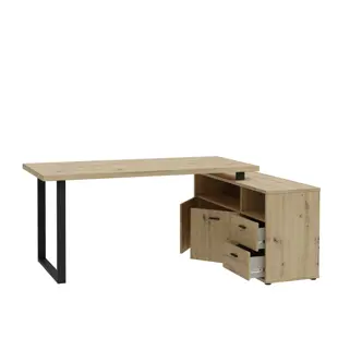 INLO rohový psací stůl, dub artisan