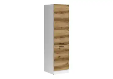 JAMISON, skříňka 195 cm, levá, bílá/dub delano světlý