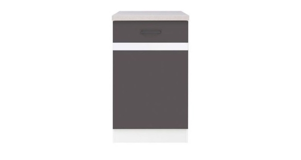 JAMISON, skříňka dolní 50 cm, pravá, wolfram šedý, pracovní deska beton DOPRODEJ
