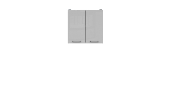 JAMISON, skříňka horní 60 cm, bílá/světle šedý lesk 