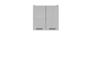 JAMISON, skříňka horní 80 cm, bílá/světle šedý lesk 