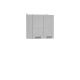 JAMISON, skříňka horní 80 cm, bílá/světle šedý lesk 