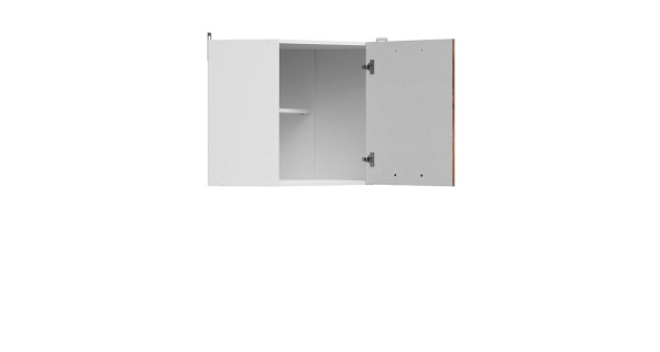 JAMISON, skříňka horní rohová, bílá/dub delano tmavý