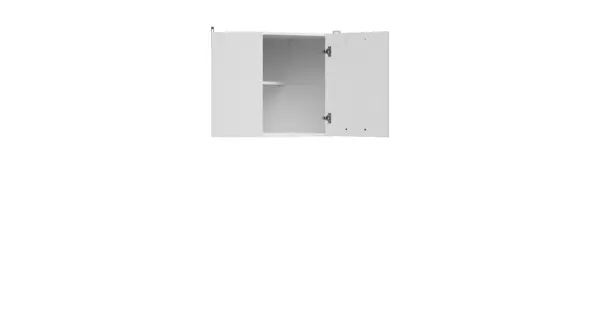 JAMISON, skříňka horní rohová, bílá/světle šedý lesk 