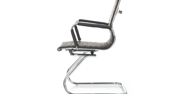 Jednací židle ZANZIBARICA SKID, černá ekokůže