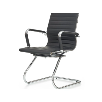 Jednací židle ZANZIBARICA SKID, černá ekokůže