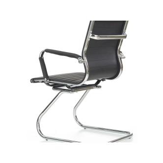 Jednací židle ZANZIBARICA SKID, černá ekokůže