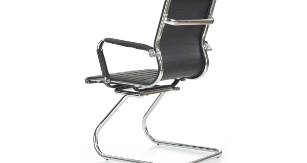 Jednací židle ZANZIBARICA SKID, černá ekokůže