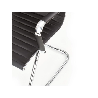 Jednací židle ZANZIBARICA SKID, černá ekokůže