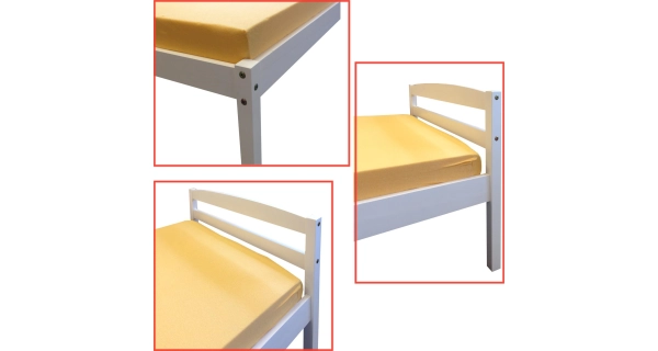 Jednolůžko FAREL 90x200 cm, masiv smrk, bílý lak