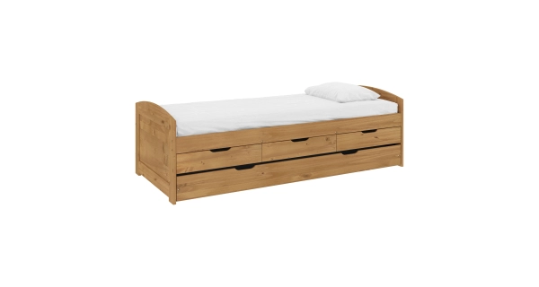 Jednolůžko s přistýlkou BANNY 90x200 cm vč. roštu, masiv borovice/vosk